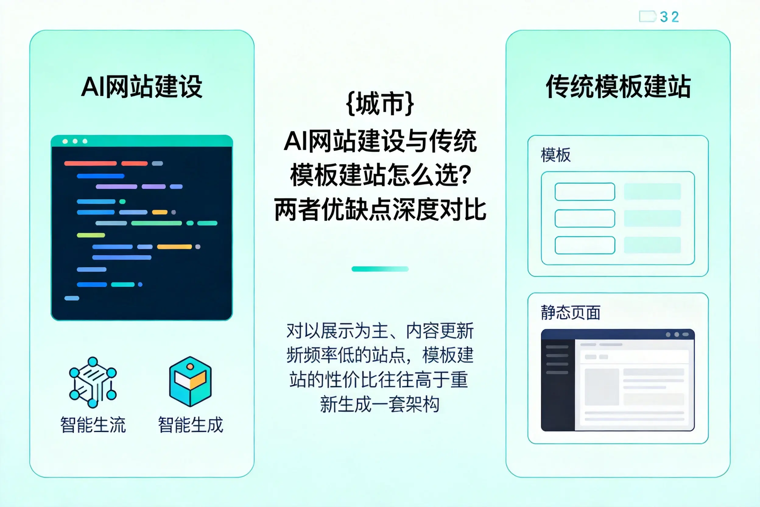 白山AI网站建设与传统模板建站怎么选？两者优缺点深度对比